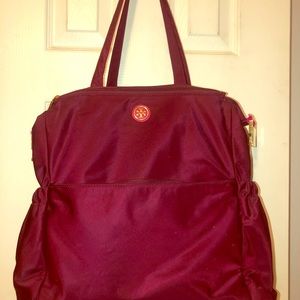 Tory Burch nylon diaper bag - cabernet
